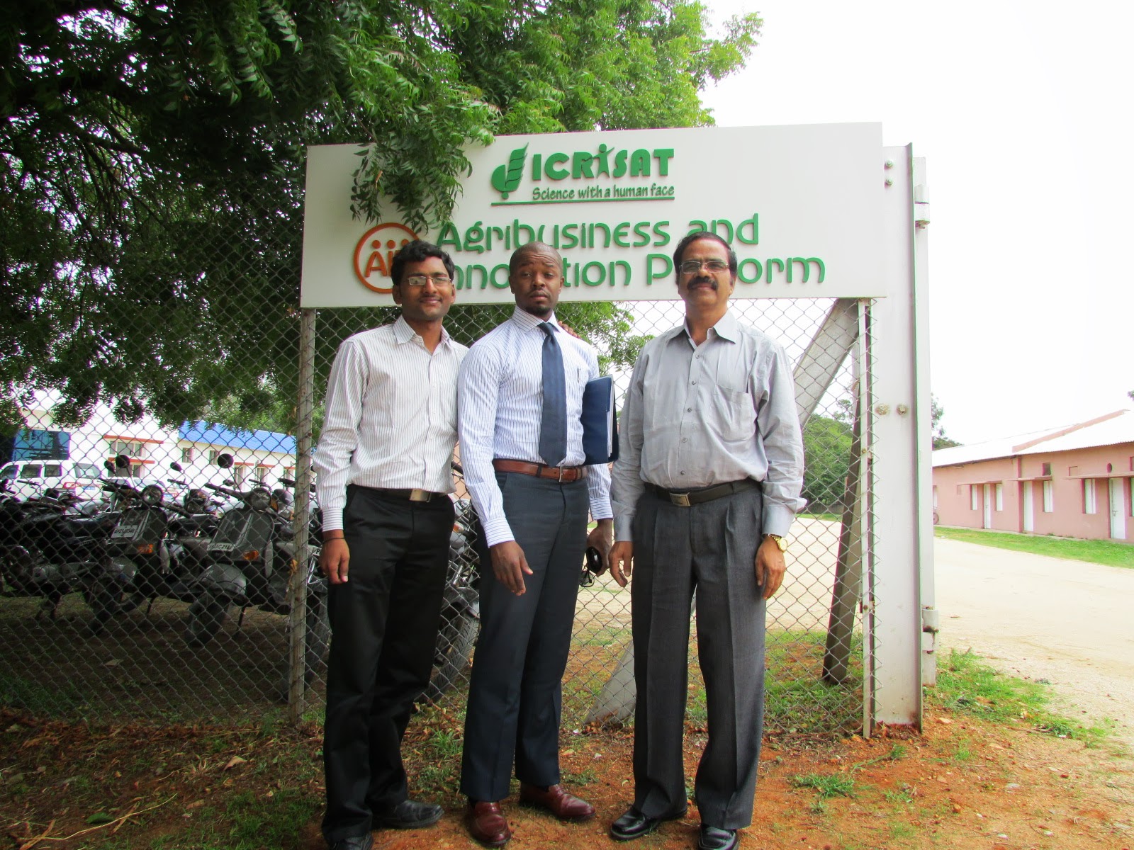 Rupesh Manne, M.Washington, MSK Reddy, a Living Proof India partner in food solutions attend meeting in ICRISAT.